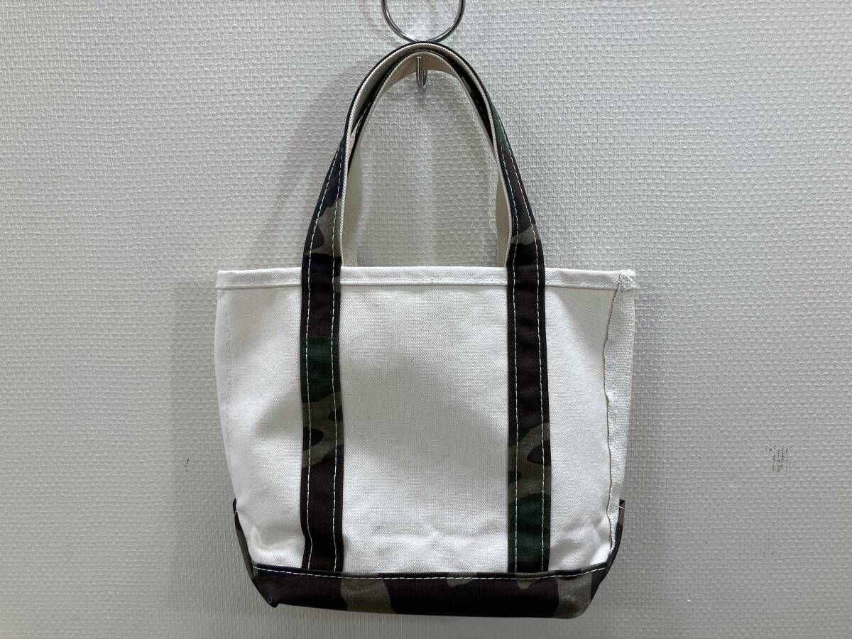 L.L.Bean エルエルビーン キャンバストートバッグ 迷彩柄切り替えキャンバストート トートバッグ 生成り／迷彩柄 通年