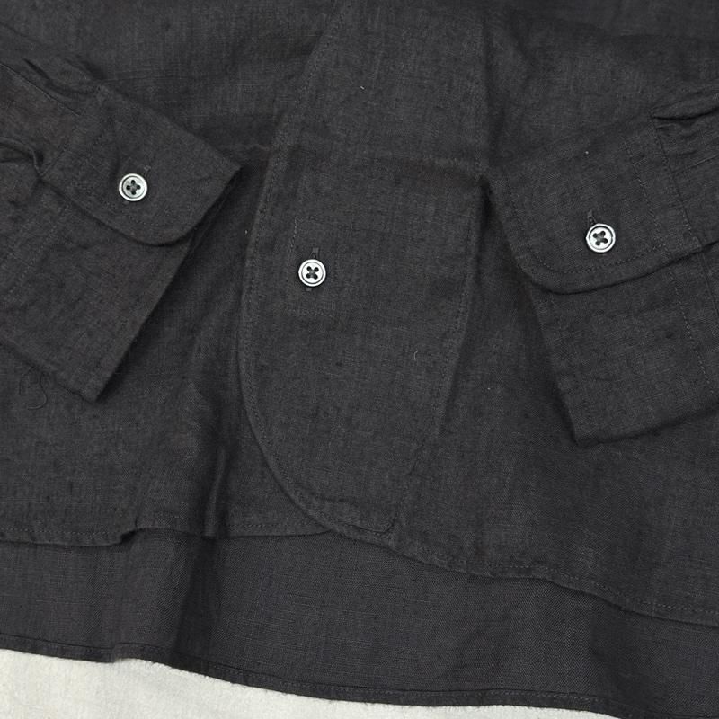 ナイジェルケーボン ブリティッシュ オフィサー シャツ ヘンプ 長袖