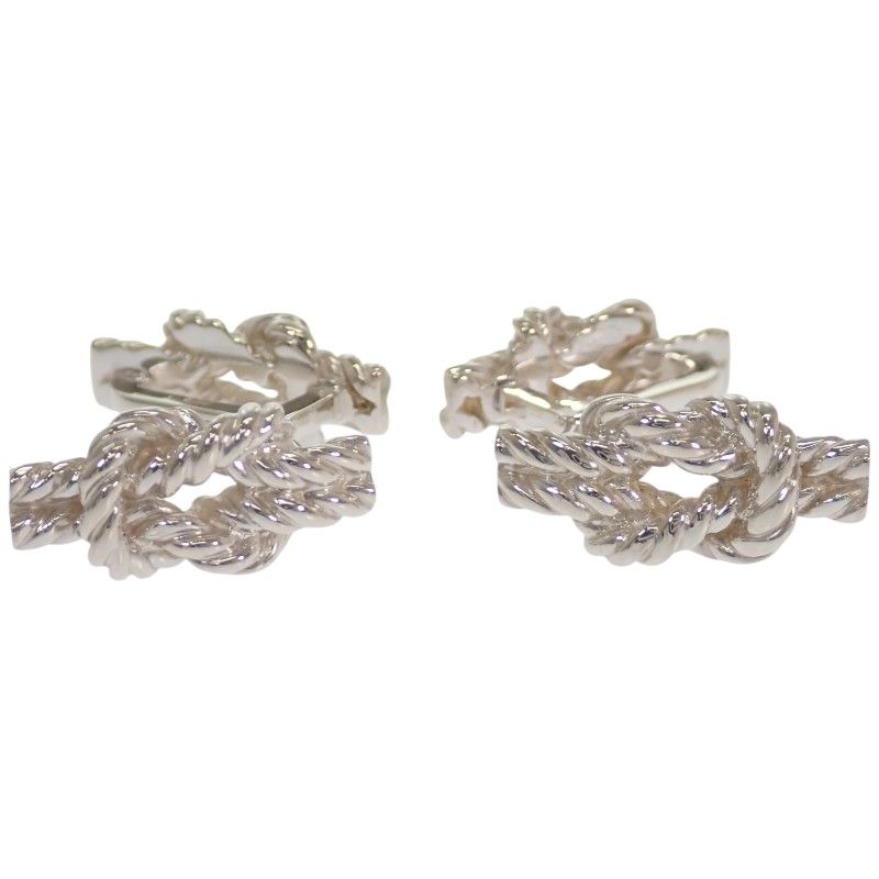 エルメス HERMES ロープ カフリンクス ヴィンテージ カフス シルバー925 Ag925 メンズ ファッション小物 ビジネス小物 スーツ 結婚式 希少 美品 ギフト【中古】【Aランク】