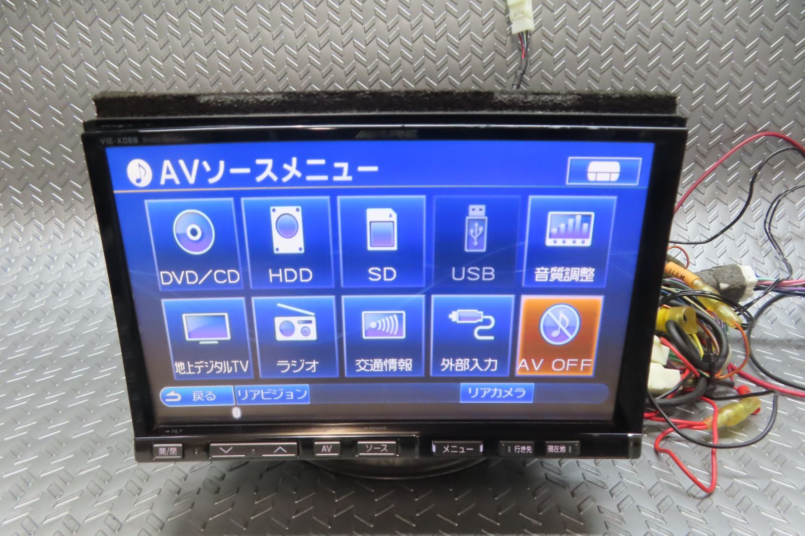 完動品保証付★W7154/アルパイン　HDDナビ　VIE-X088　TV地デジフルセグ内蔵　Bluetooth内蔵　TV視聴OK　ロック解除済