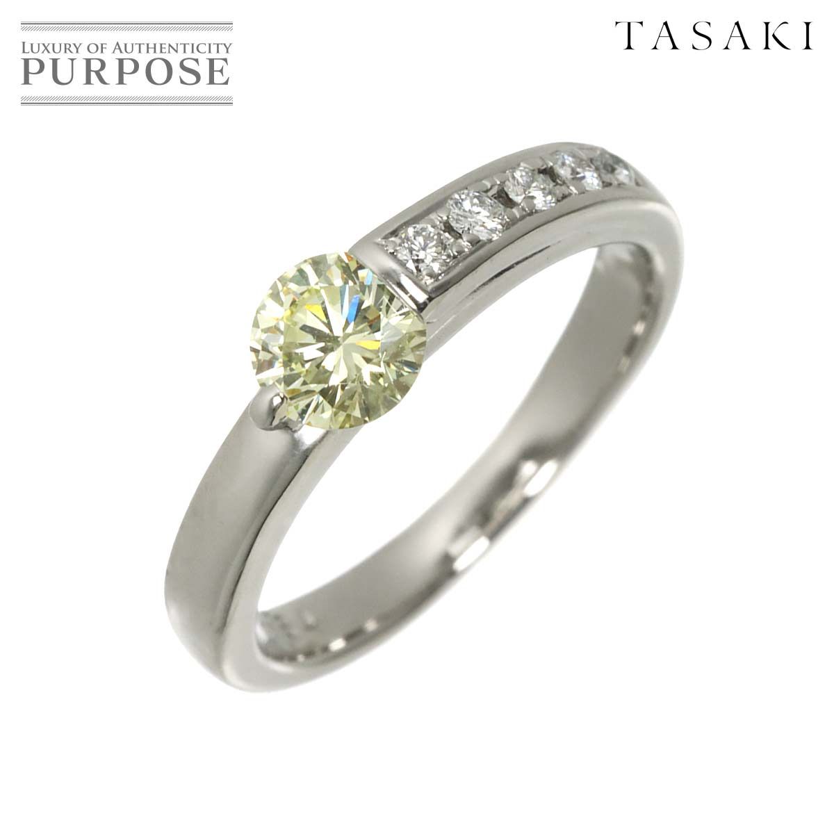 タサキ TASAKI 10号 リング ダイヤ 0.54/0.09ct Pt プラチナ 田崎真珠 指輪 Diamond Ring 90319411