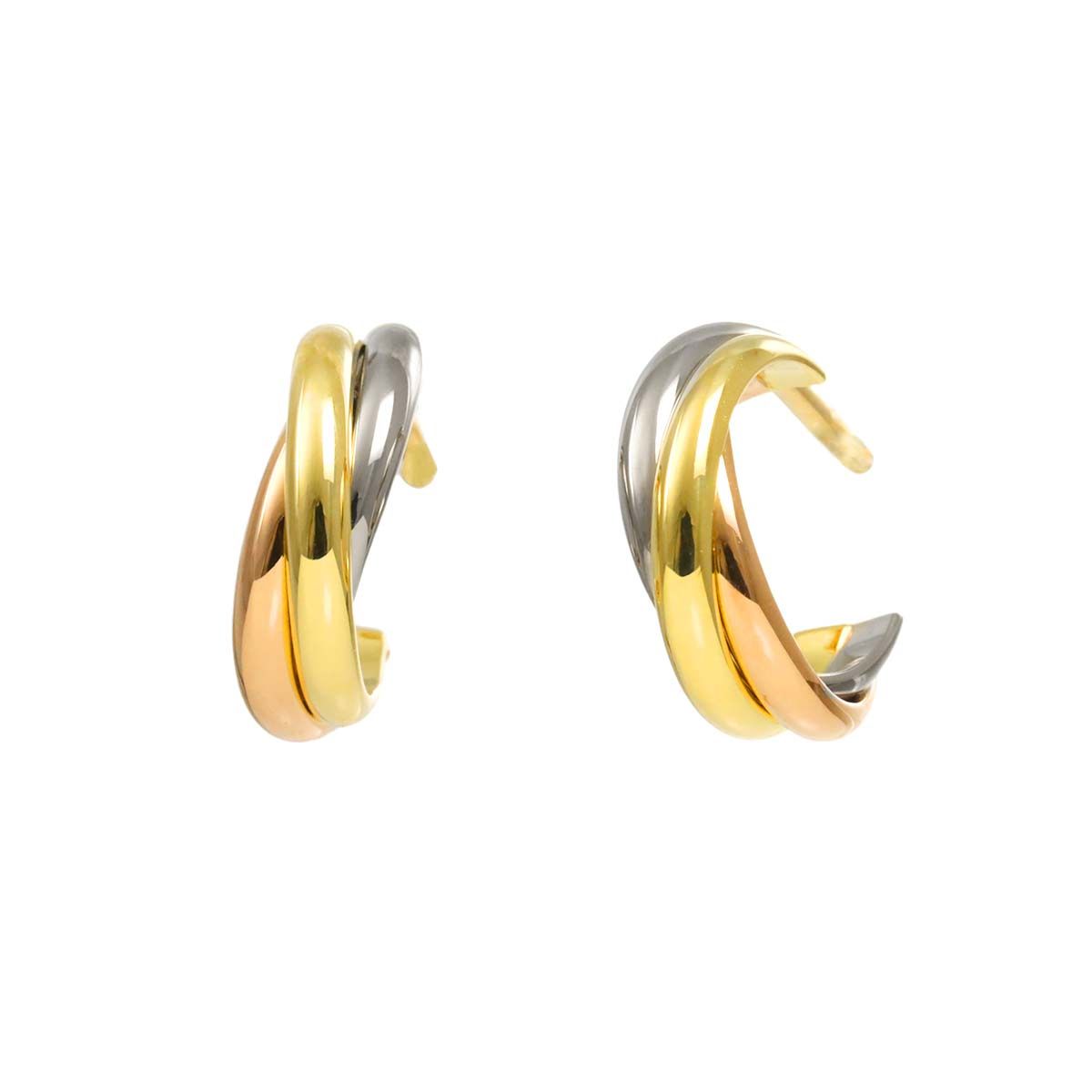 カルティエ　トリニティ クラシック　ピアス750 YG/PG/WG 片方のみ カルティエ Cartier トリニティ ピアス スリーゴールド K18 YG WG PG