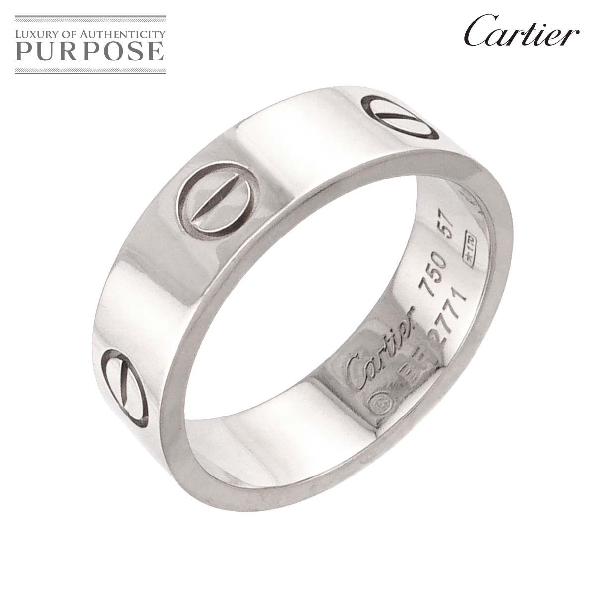 【美品・送料無料】Cartier ラブリング 1ダイヤ 18K カルティエ Cartier ラブ #57 リング K18 WG ホワイトゴールド 750