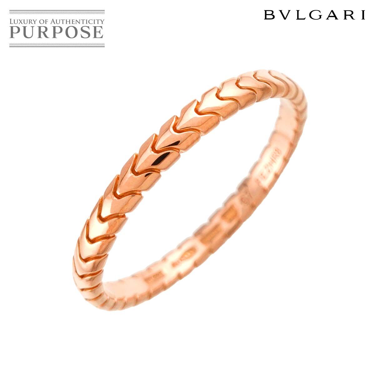 ブルガリ BVLGARI スピガ #67 リング K18 PG ピンクゴールド 750 指輪 