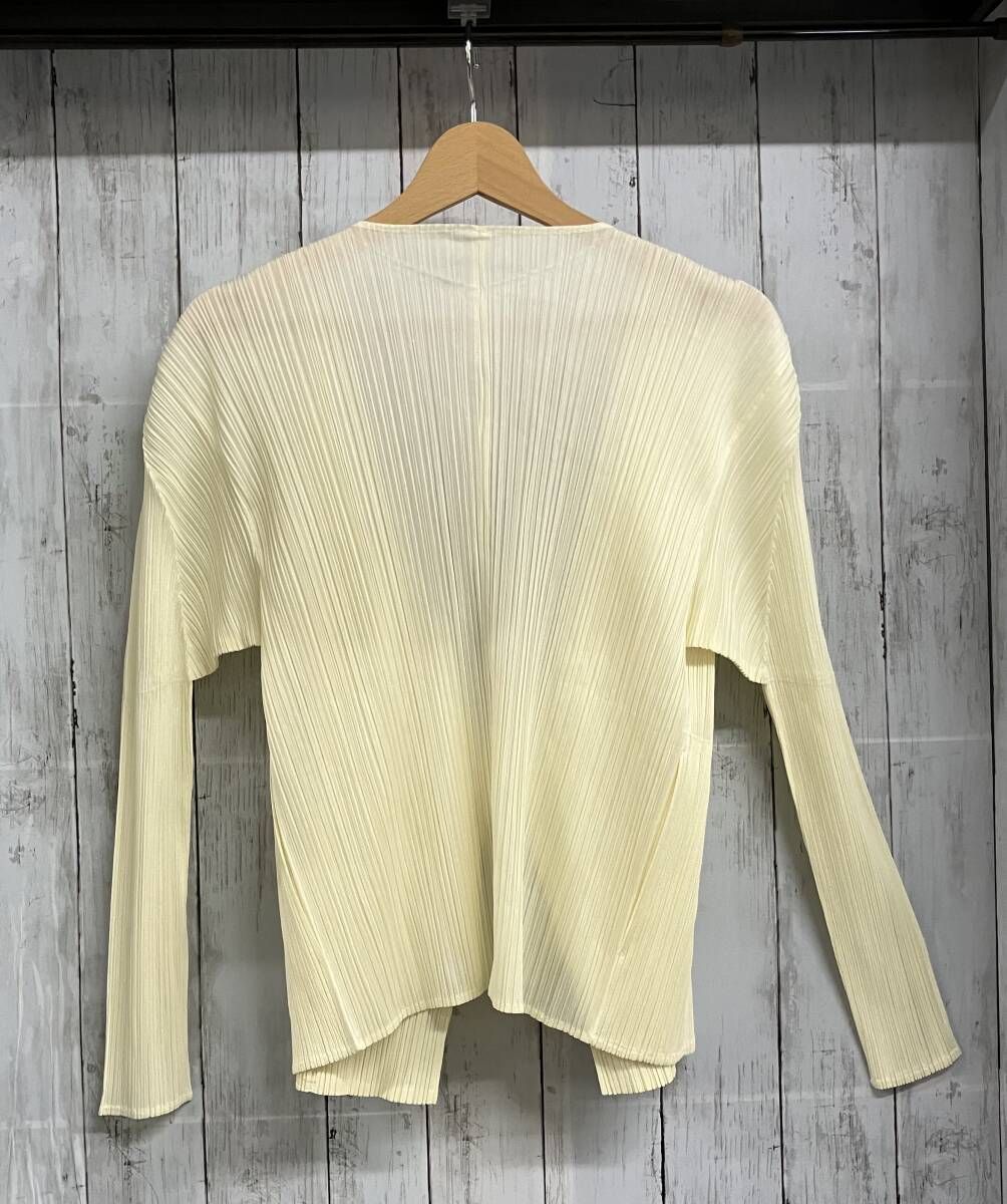 PLEATS PLEASE ISSEY MIYAKE/長袖カーディガン/サイズ3/ライトイエロー