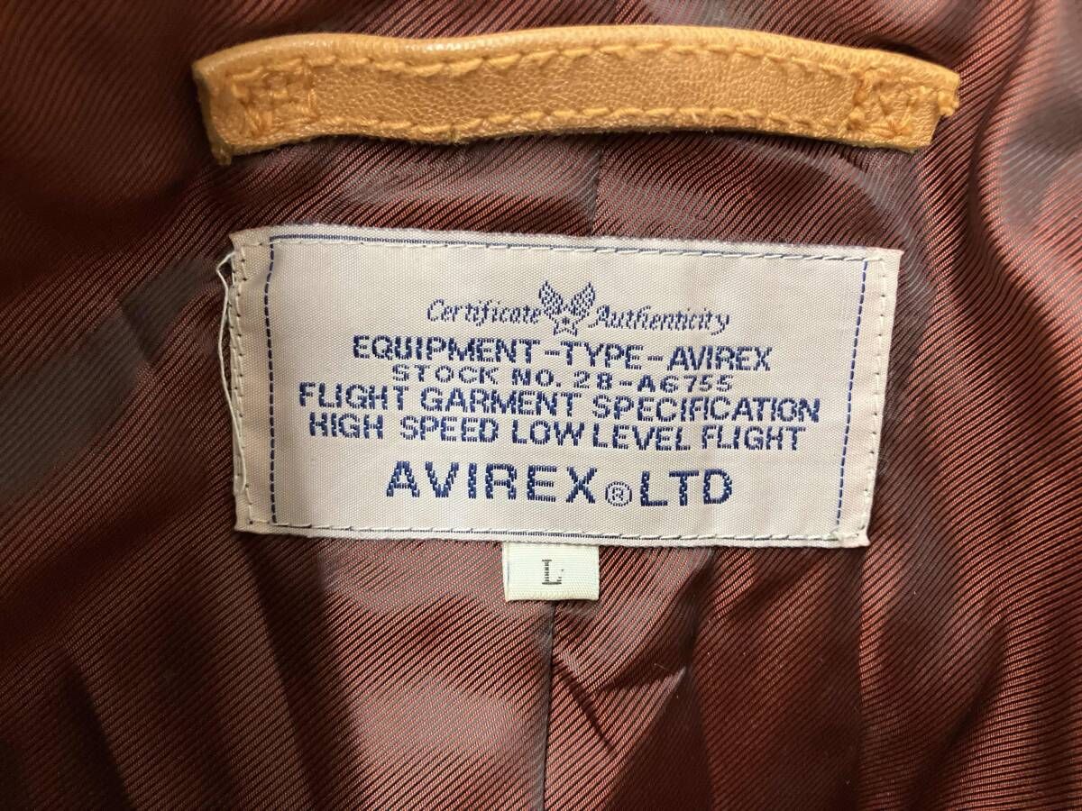 AVIREX アヴィレックス シングルライダース ジャケット キャメル L