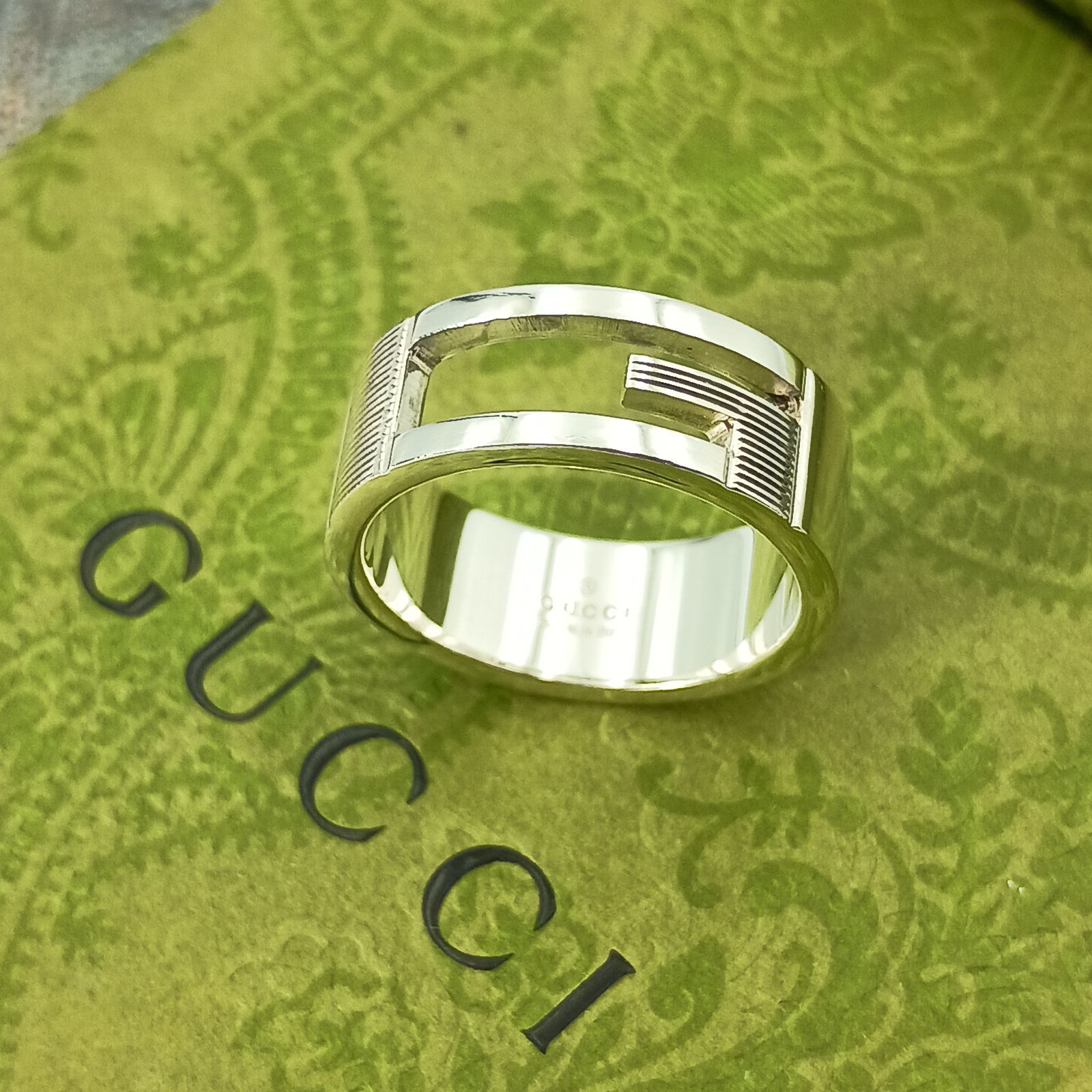 GUCCI グッチ 18号 Gカット ブランデッドG リング インターロッキング 