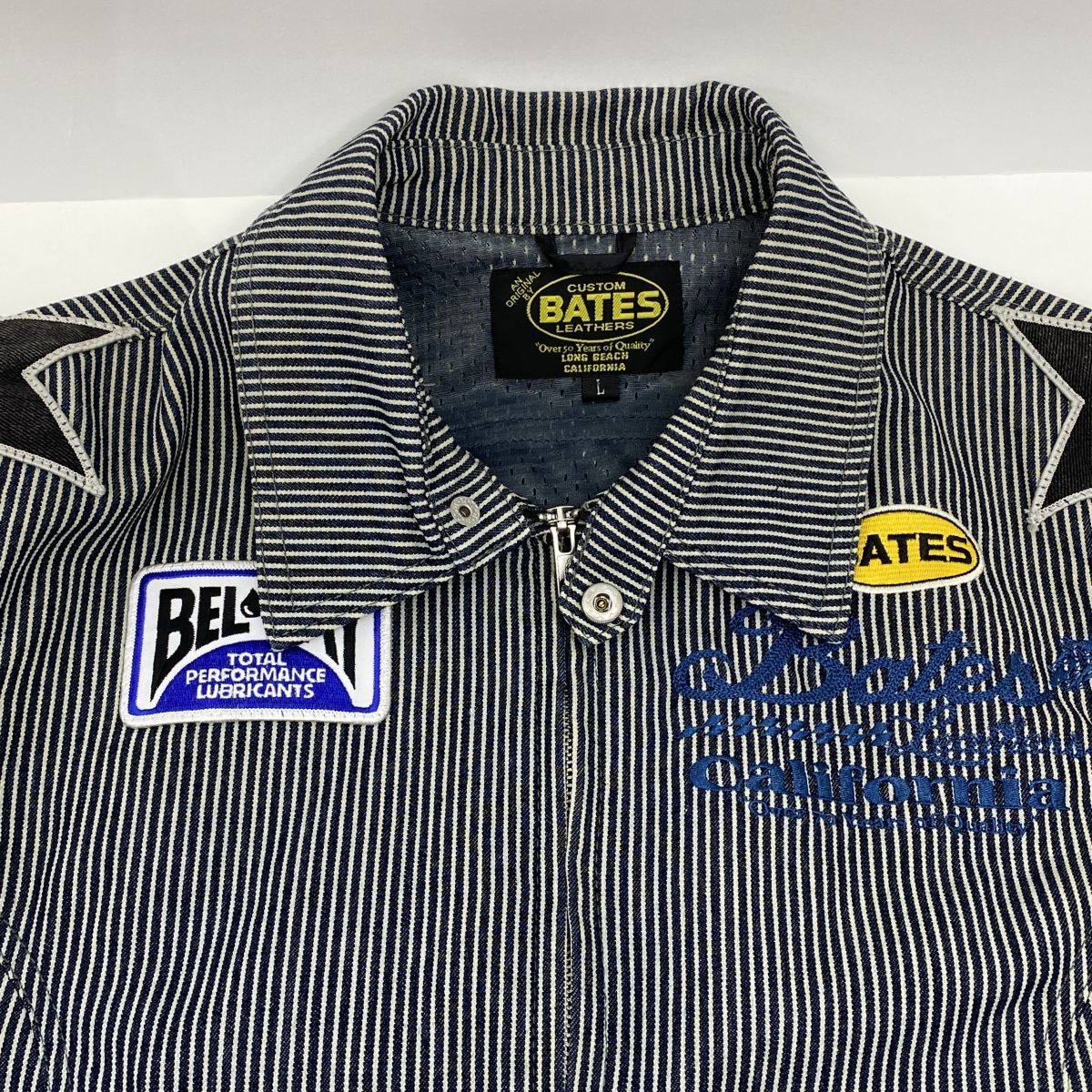 BATES ベイツ 半袖 ヒッコリーデニムジャケット Lサイズ ※中古 - メルカリ