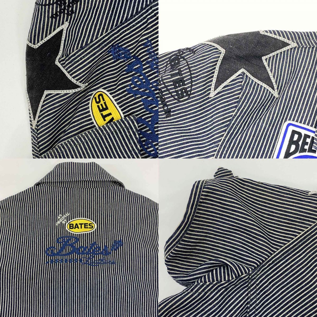 BATES ベイツ 半袖 ヒッコリーデニムジャケット Lサイズ ※中古 - メルカリ