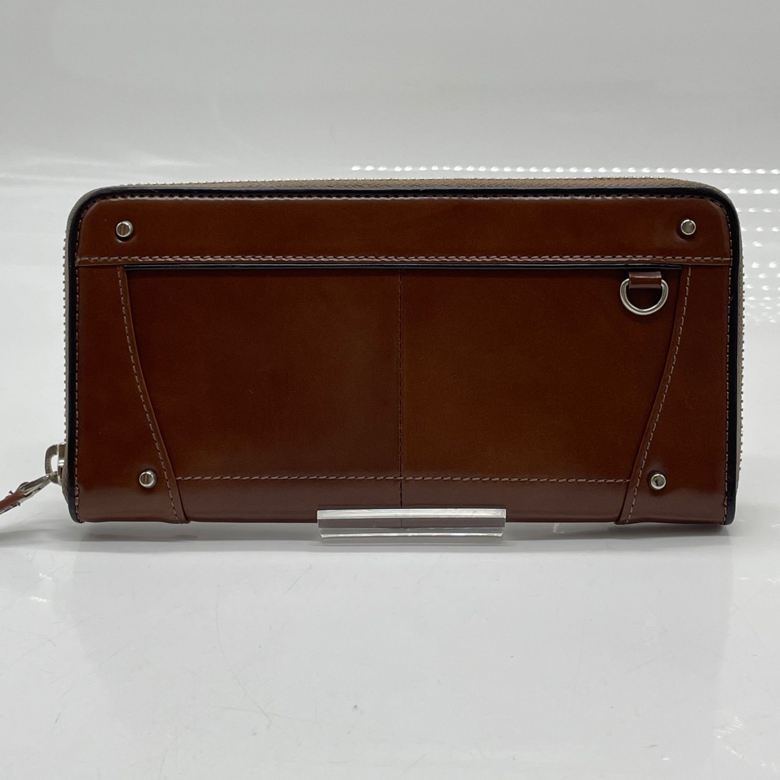 KO4259□キーファーノイ Kiefer neu Ciao チャオ ラウンド 長財布 フルジップ ブラウン 美品