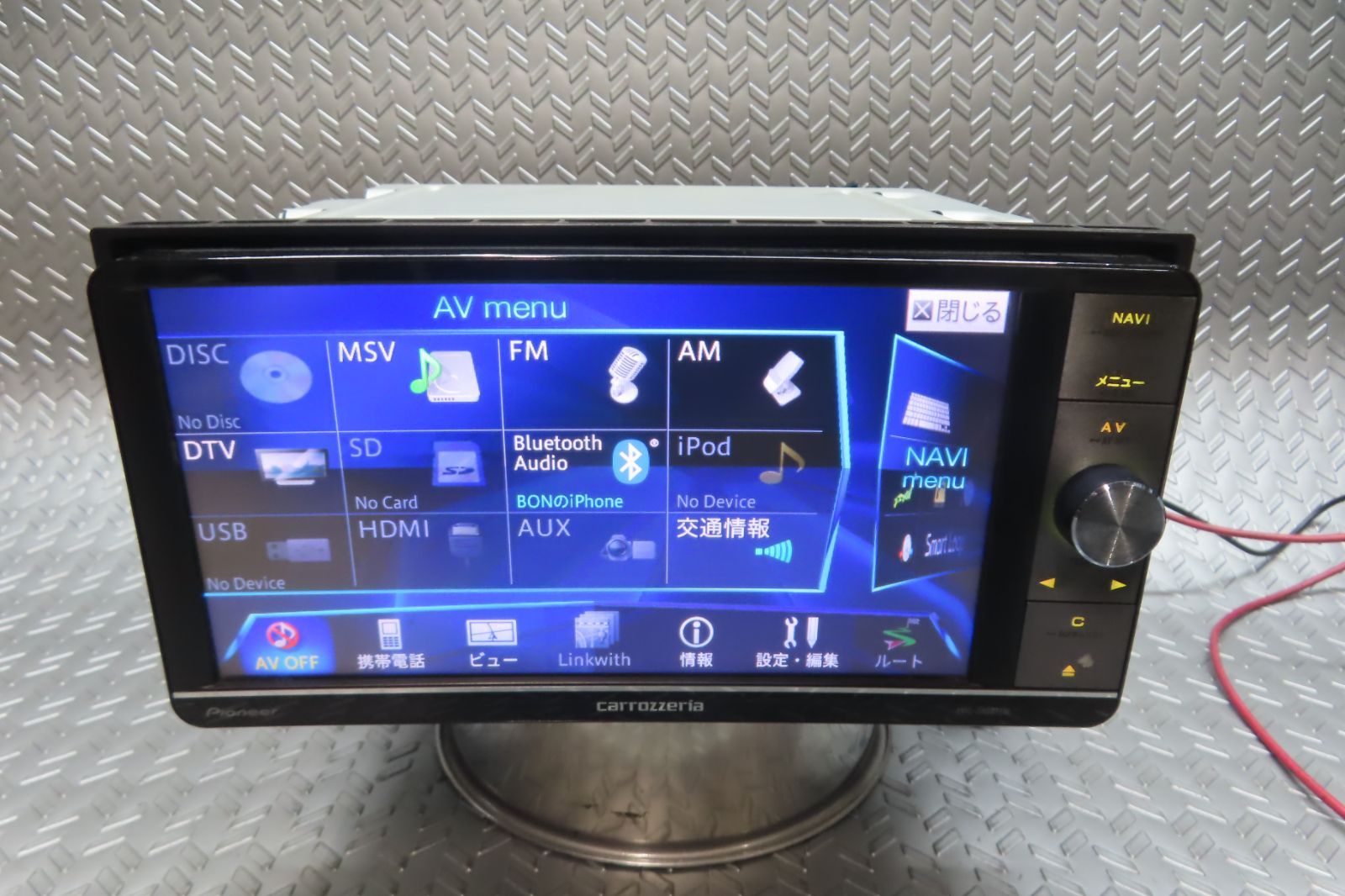 完動品保証付☆W7160/カロッツェリア メモリーナビ AVIC-ZH0077W TV地