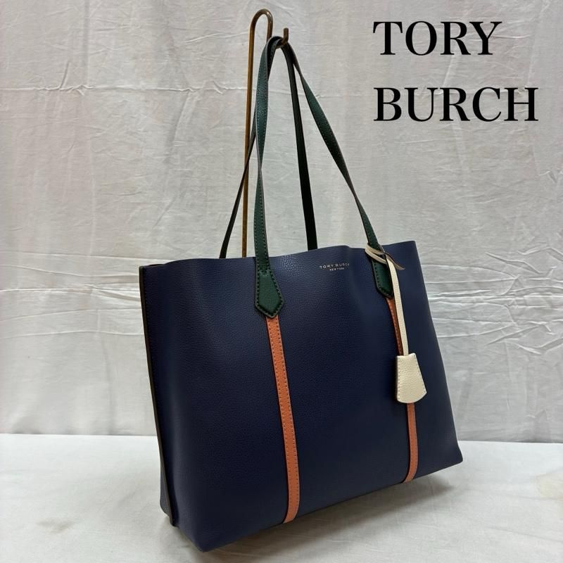 トリーバーチ ペリー トリプル コンパートメント トート バッグ 肩掛け シボ レザー マルチカラー レディース - ISItems【USED】【古着】【中古】50159995