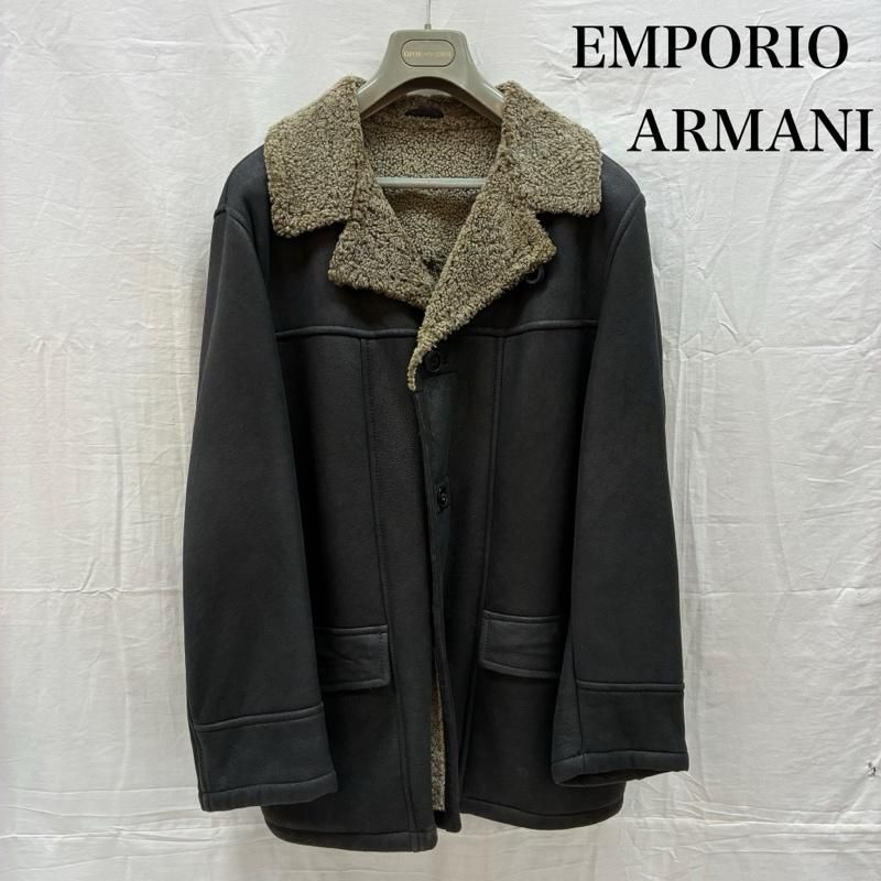 エンポリオアルマーニ ラム レザー ボア ムートン ジャケット ハーフコート メンズ 52 ISItems【USED】【古着】【中古】50160076