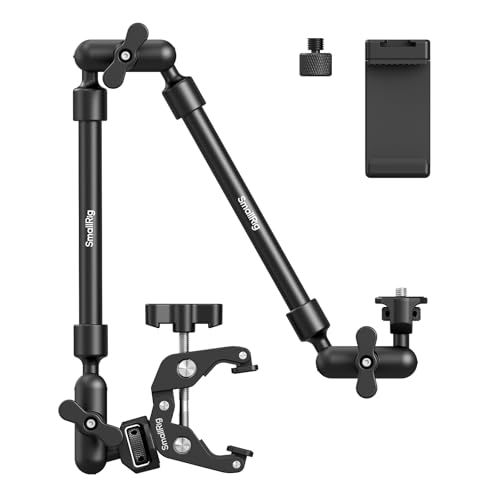 【新品】SmallRig 56cm マジックアーム（クランプ付き）オーバーヘッドスマホマウント フレキシブルデスクカメラスタンド 多関節フリクションブームアーム（スレッドアダプター付属）POV撮影 ライト ウェブカメラ マイク アクションカメ 982568d1