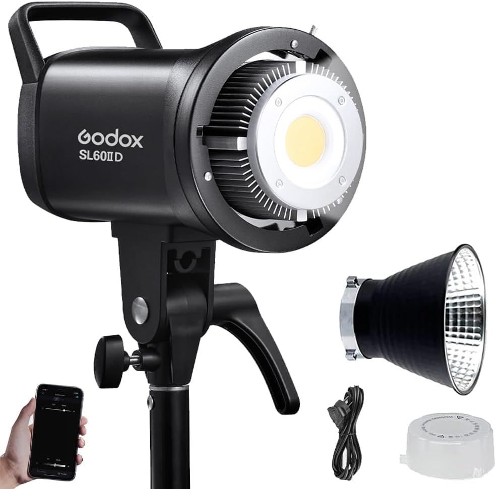 【新品】【Godox正規代理店】Godox SL60IID 70W 定常光LEDライト Bowensマウント ビデオライト 5600K 8つのFX効果 APPコントロール 持ち運び簡単、ビデオ撮影、写真撮影用連続ビデオライト 0bd6348f