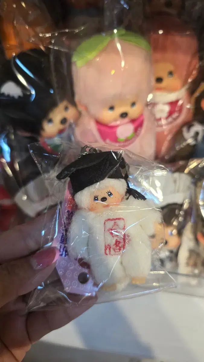 クラシック モンチッチ 卒業帽 ミニ キーホルダー