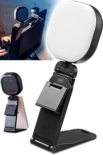 【新品】サンワダイレクト リモート会議 配信用ライト ウェブ会議 Zoom WEBカメラ 照明 スマホスタンド機能 5段階調光・調色 充電式 1個 800-LED066 69d195e7