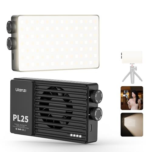 【新品】Ulanzi PL25 LEDビデオライト 25W 撮影用ライト 小型 2700K-6500K色温度 無段階調光 バッテリー内蔵 Type-C充電式 1/4ネジ穴 超高輝度 明るさ調整 CRI95+ 軽量 カバー付き YouTube生 ba097555