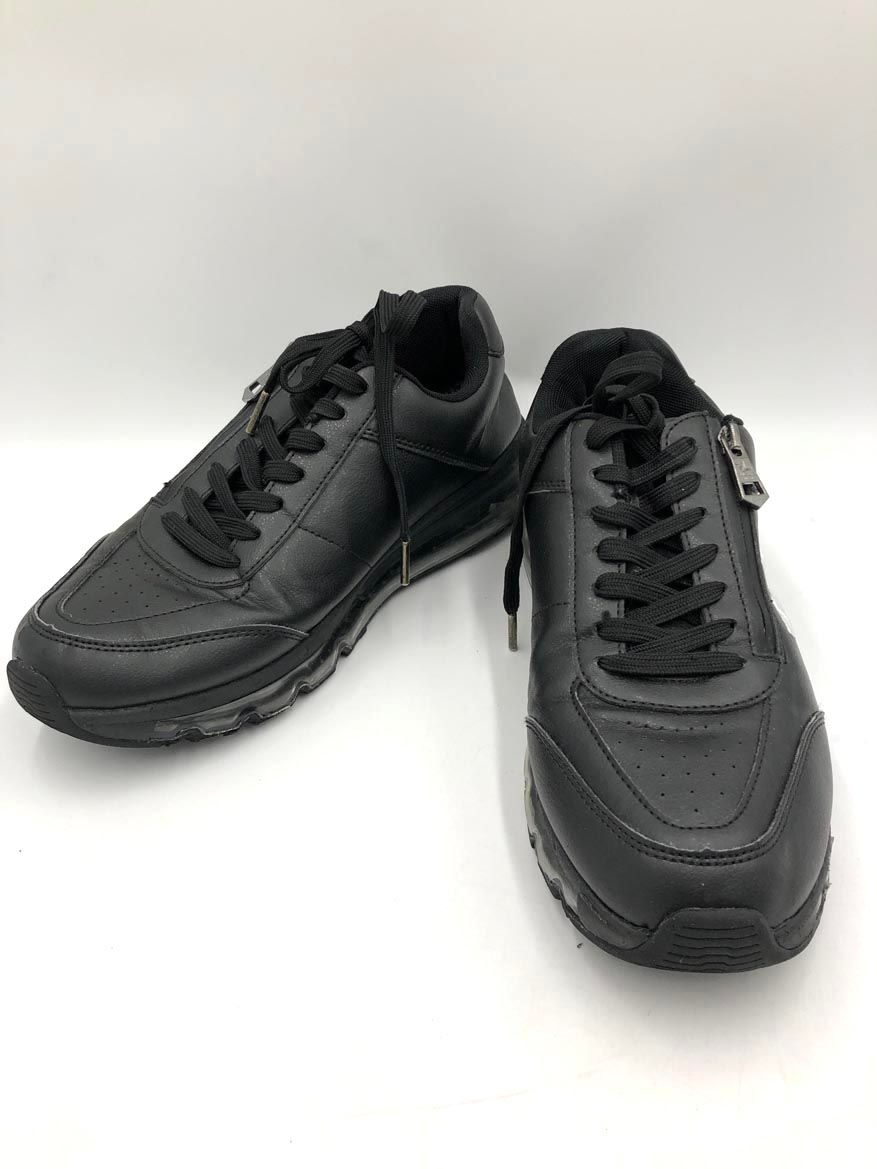 1PIU1UGUALE3 ウノ ピゥ ウノ ウグァーレ トレ サイドジップ ロゴ スニーカー size28.0/黒 ■■◎メンズ