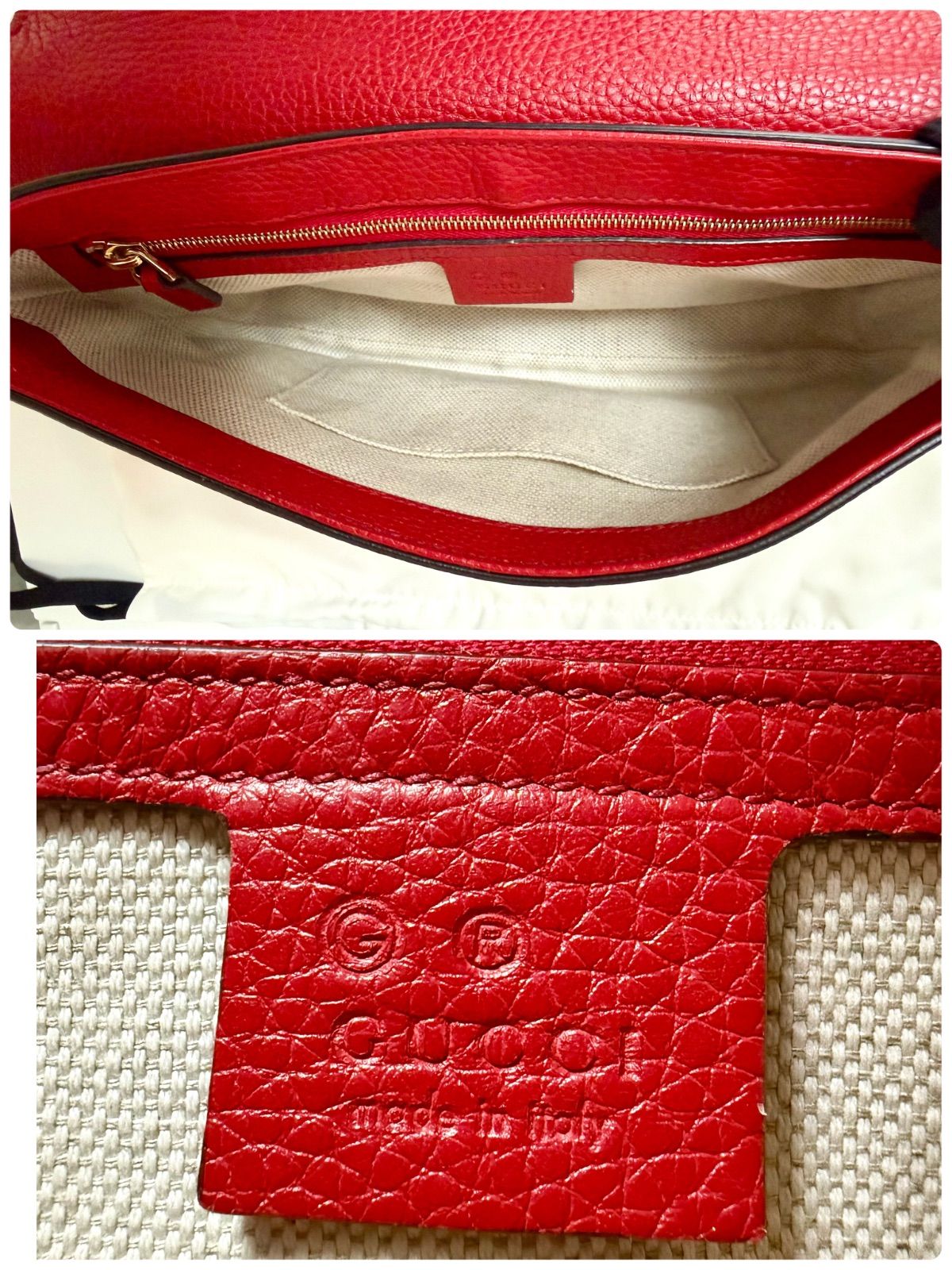 GUCCI グッチ ソーホー チェーンショルダーバッグ 赤 タッセル - メルカリ