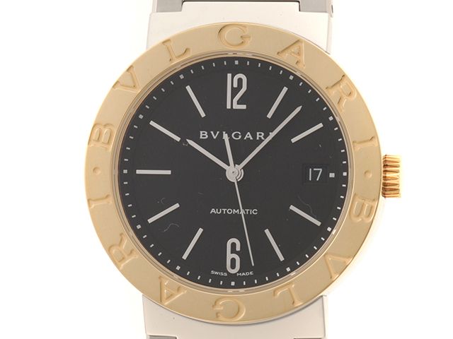 BVLGARI ブルガリ ウォッチ ブルガリ ブルガリ 時計 BB38SGAUTO 腕時計 ステンレス/K18イエローゴールド K18YG ブラック 自動巻き ブラック文字盤 メンズ【中古】436