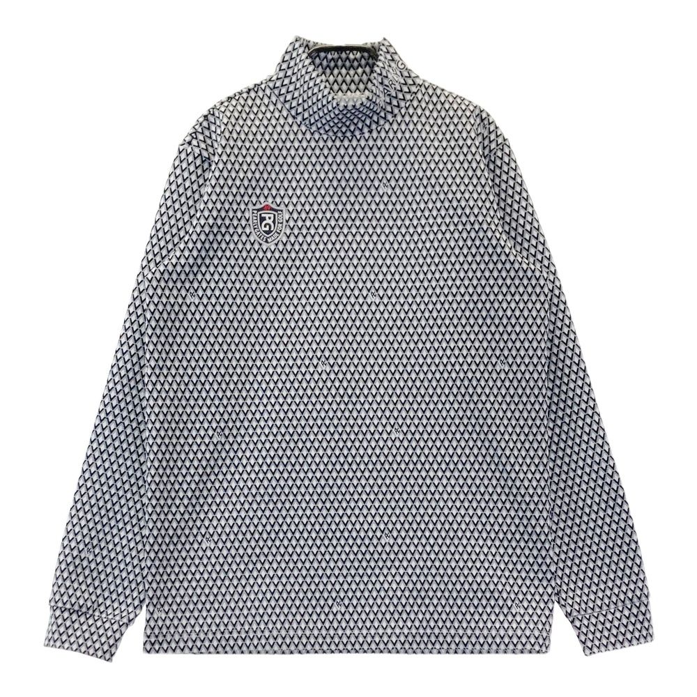 サイズ：5 PEARLY GATES パーリーゲイツ 長袖ハイネックTシャツ 総柄 ブラック系 [240101699978] ゴルフウェア メンズ ストスト