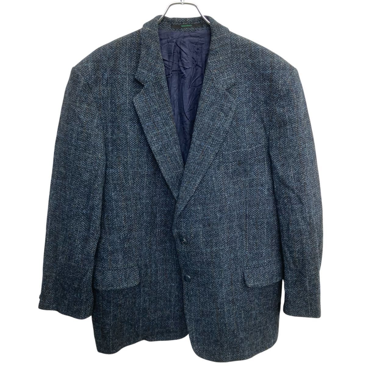 Haris Twedd Westbury テーラードジャケット XL～ ダークネイビー ハリスツイード ウェストバリー ブレザー チェック柄 秋冬物 a801-5436 8,026円