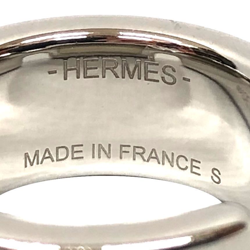 エルメス HERMES オランプ リング PM Sサイズ シルバー×エトゥープ
