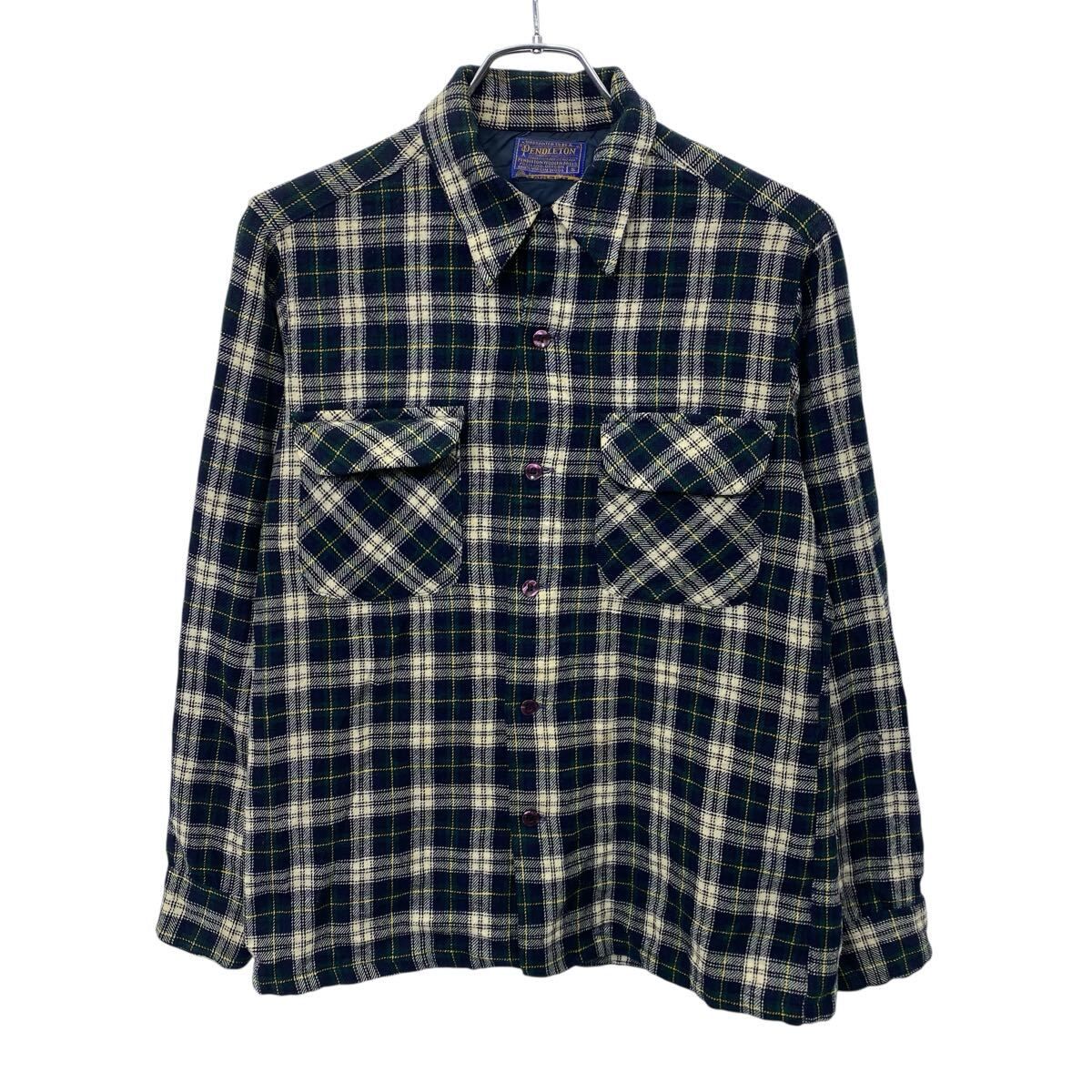 70s USA製 PENDLETON 長袖 ウールシャツ S マルチカラー ペンドルトン