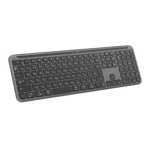 ロジクール SIGNATURE SLIM ワイヤレス キーボード K950GR 薄型 静かなタイピング Bluetooth Logi Bolt ワイヤレスキーボード テンキー 無線 Easy-Switch 日本語配列 電池寿命36ケ月 Win c20b65ab