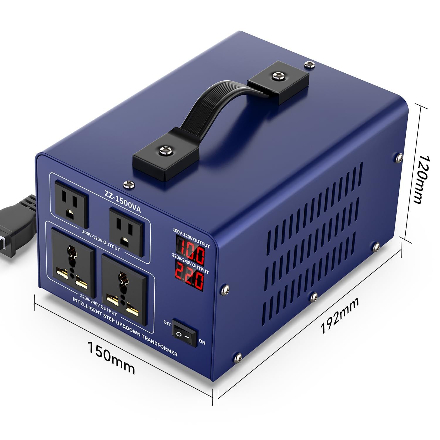 1500VA 変圧器 アップトランス ダウントランス 100V 220V 変換 入力 