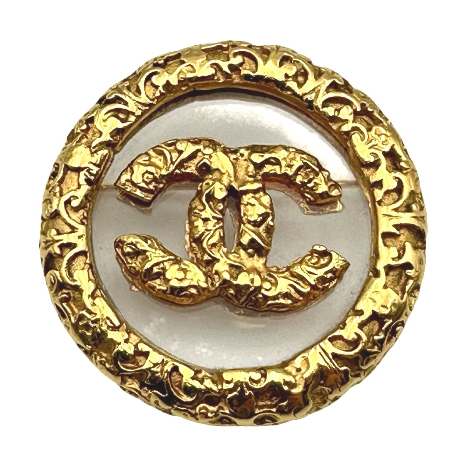 シャネル CHANEL ココマーク 溶岩ブローチ ゴールド メタル アクセサリー レディース