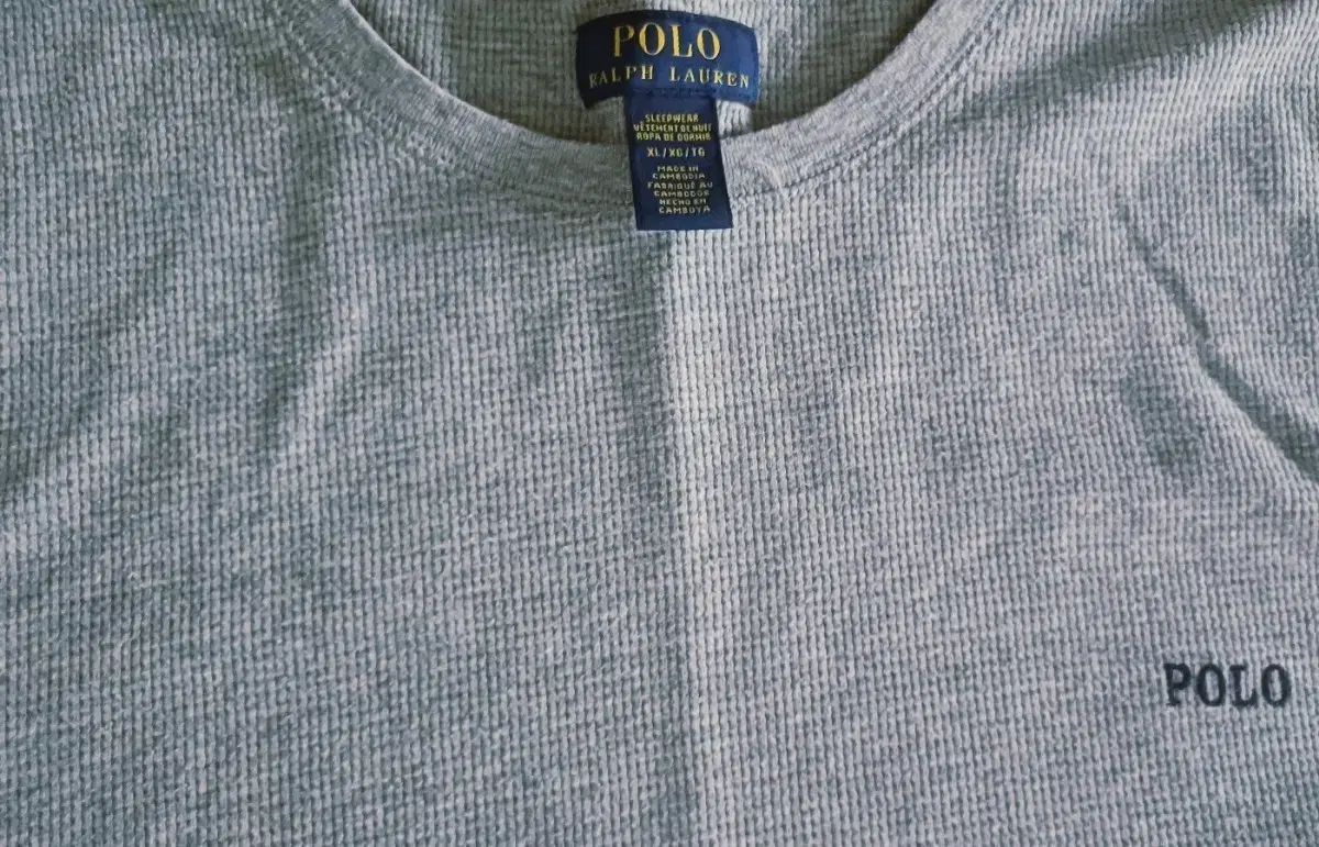 POLO RALPH LAUREN ポロラルフローレン グレー ワッフル 半袖 Tシャツ XL