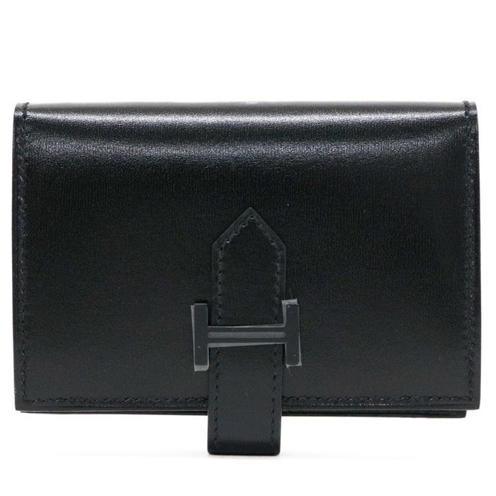 エルメス HERMES ベアン ミニ ボックスカーフ (レザー) モノクローム