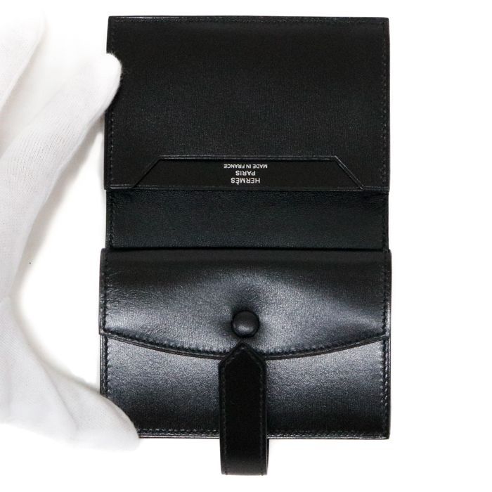 エルメス HERMES ベアン ミニ ボックスカーフ (レザー) モノクローム