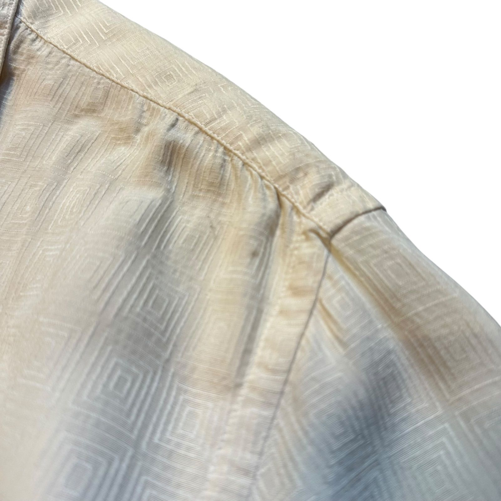 90s PERRY ELLIS 100% SILK open collar shirt