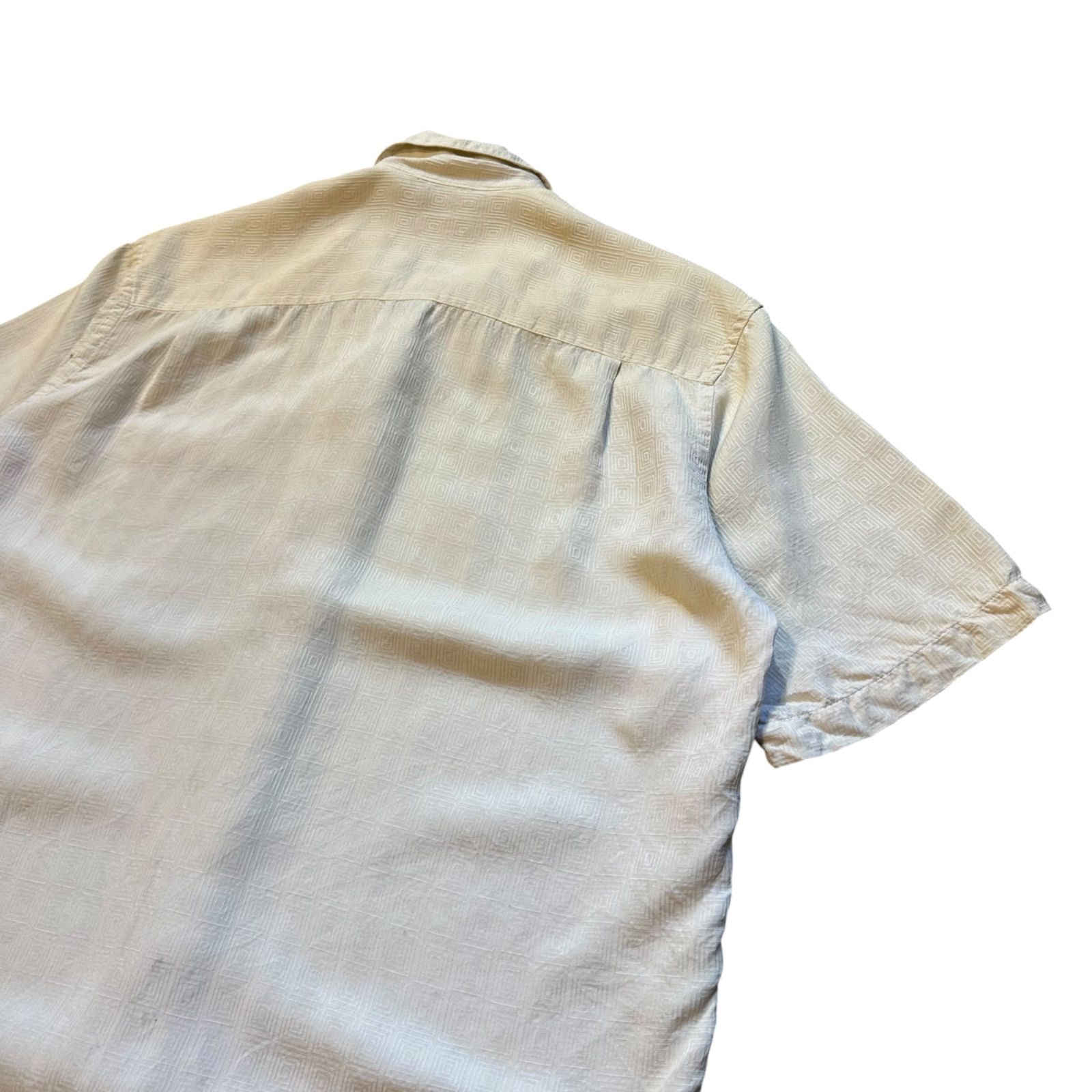 90s PERRY ELLIS 100% SILK open collar shirt