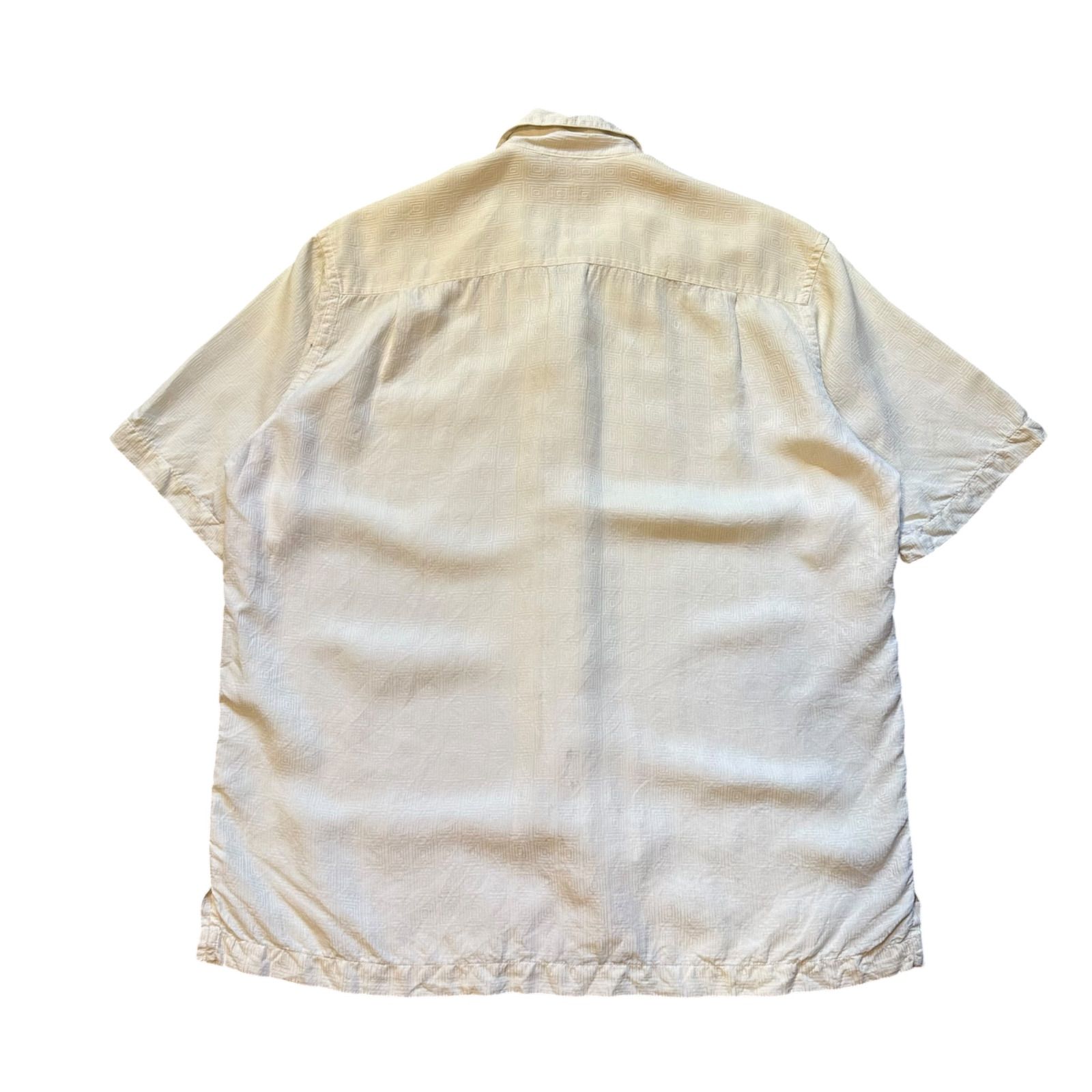 90s PERRY ELLIS 100% SILK open collar shirt