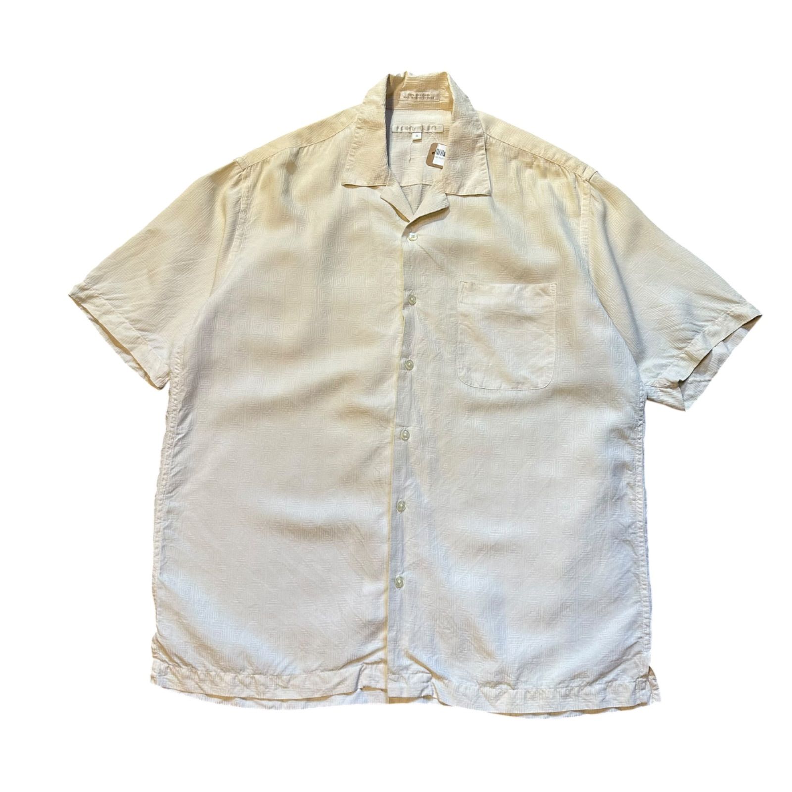 90s PERRY ELLIS 100% SILK open collar shirt