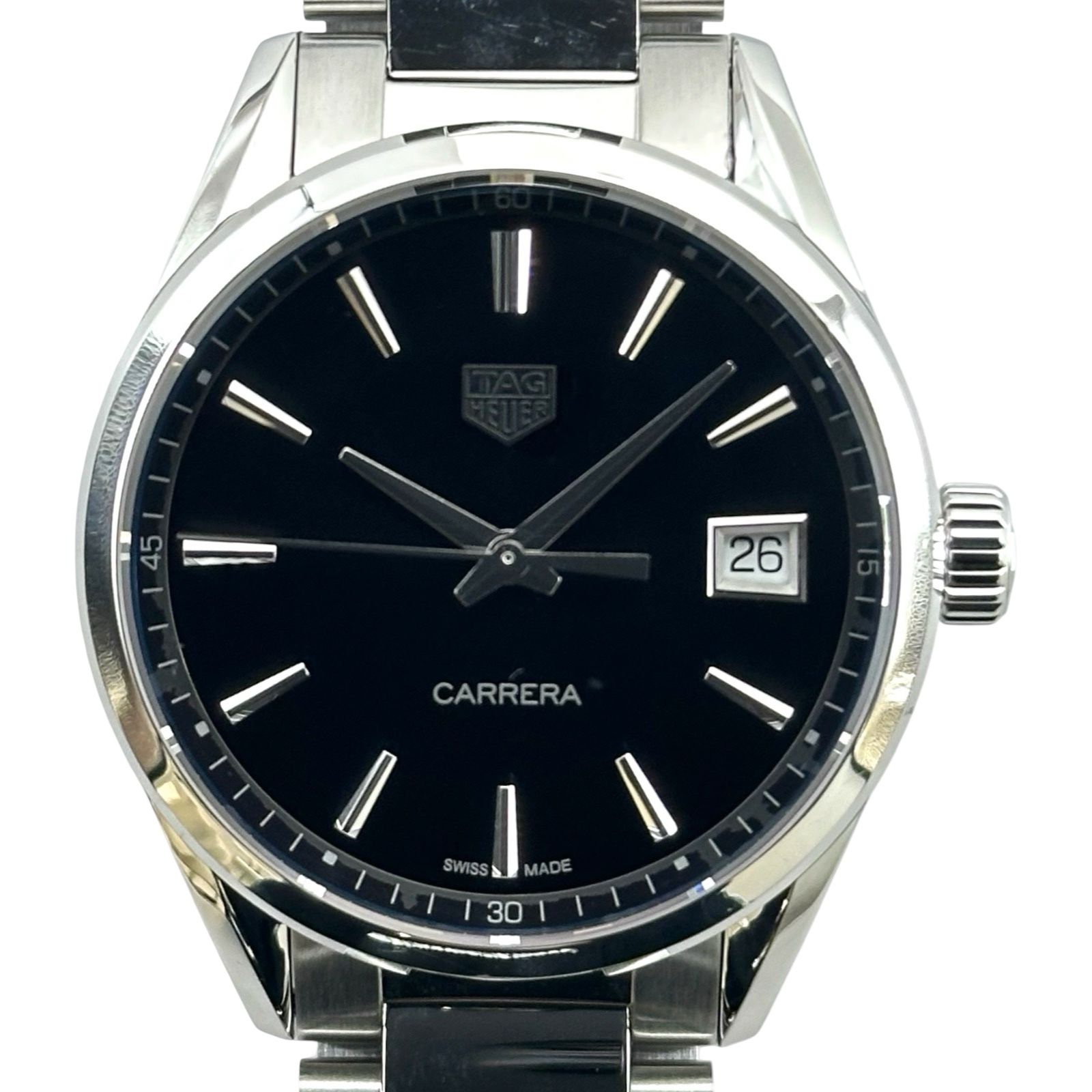 タグ・ホイヤー TAG HEUER カレラ WBK1313.FC8260 ブラック ステンレススチール クオーツ メンズ 腕時計