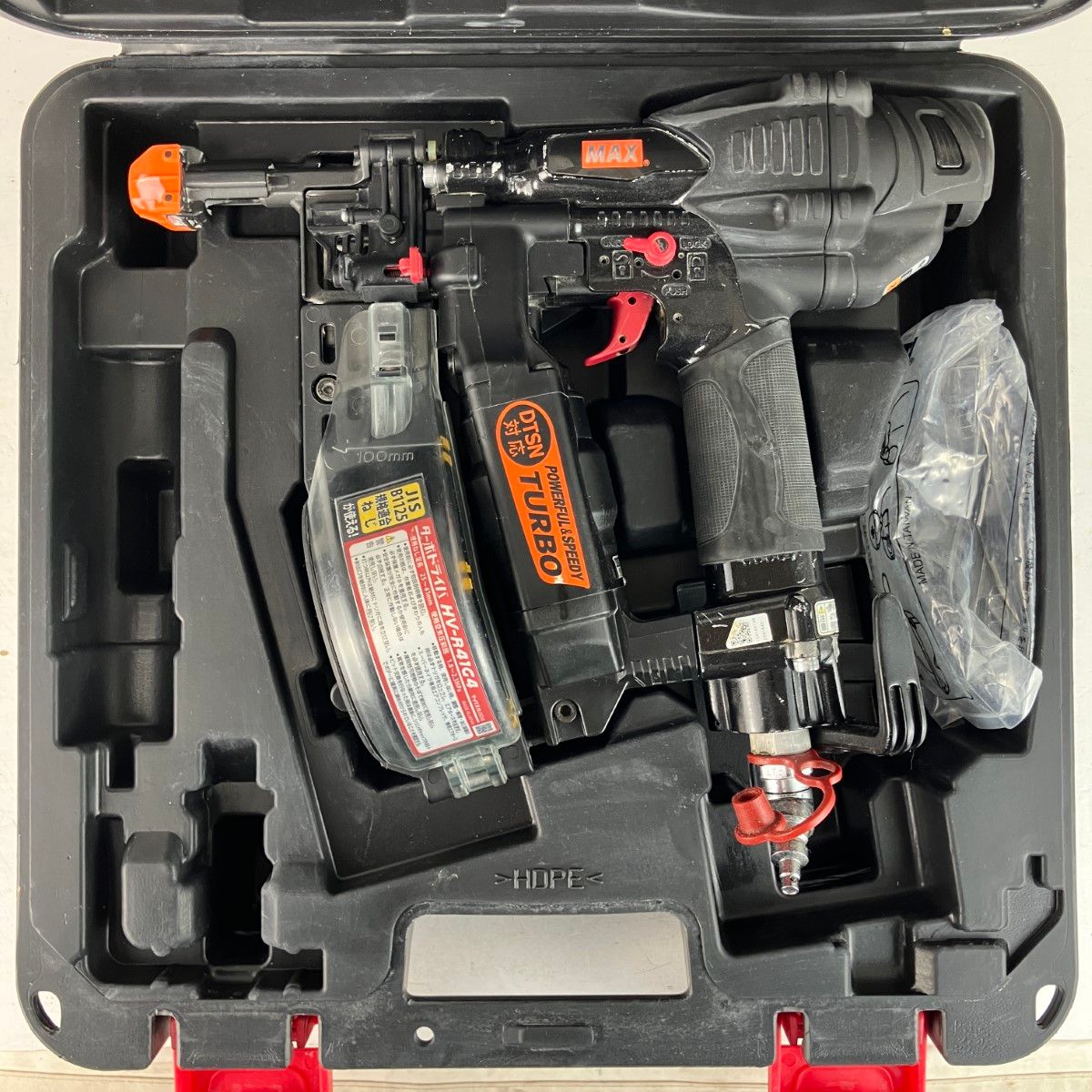 MAX マックス 41mm 高圧 ターボドライバ ねじ打機 ケース付 HV-R41G4 ブラック