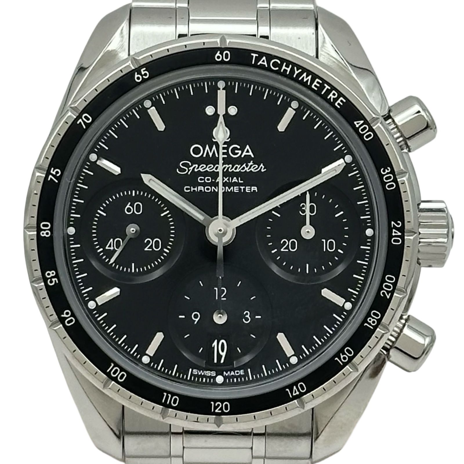 オメガ OMEGA スピードマスター38 コーアクシャル クロノメーター クロノグラフ 324.30.38.50.01.001 ブラック ステンレススチール 自動巻き メンズ 腕時計