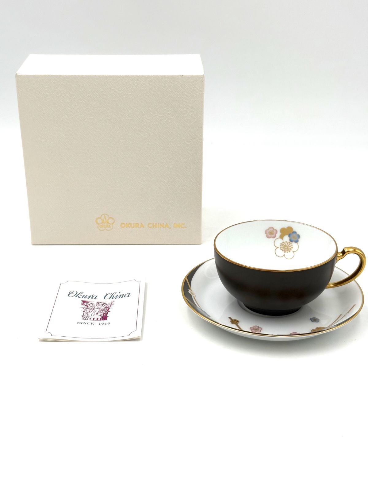 【希少】未使用保管品　大倉陶園　OKURA　碗皿ごよみ　香梅　如月　カップ＆ソーサー　1客　箱付き