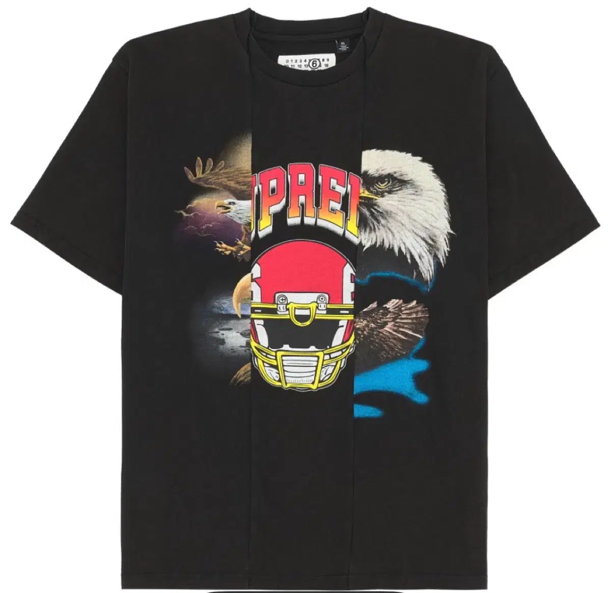 L シュプリーム x MM6 Maison Margiela スプリット ショート スリーブ トップ ブラック