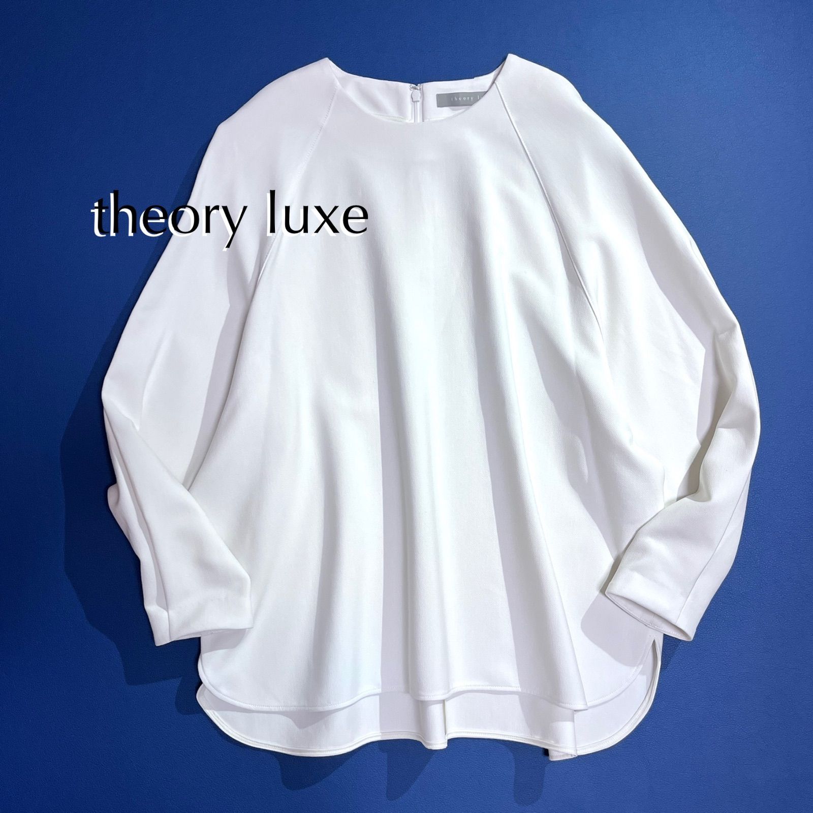 kU101 theory luxe フロスト ストレッチ オリボ プルオーバー シャツ ブラウス Frost Stretch olibo ホワイト 白 セオリーリュクス