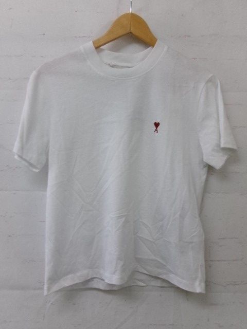 【中古】【ﾀｸﾞ付】 Ami Paris ｱﾐﾊﾟﾘｽ ｽﾓｰﾙ刺繍ﾛｺﾞ入り半袖Tｼｬﾂ Ami de Coeur ﾊｰﾄｴｰｽ BFUTS038.724 ﾎﾜｲﾄ XS 991870378