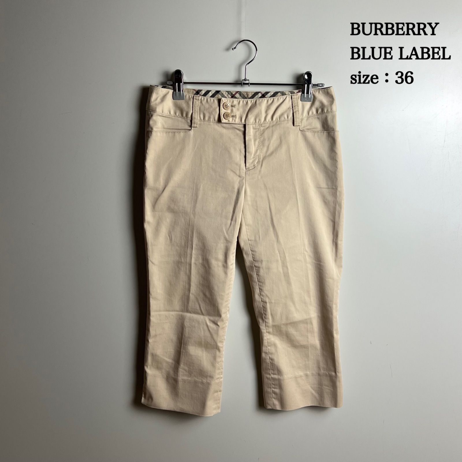 BURBERRY BLUE LABEL 00s y2k archive capri pants 36 バーバリー