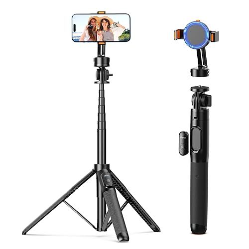 【新品】Ulanzi スマホ 三脚 Magasfe対応 自撮り棒 160cm カメラ 三脚/一脚兼用 三脚スタンド 5段階伸縮 片手操作 リモコン付き iPhone Androidに対応 コンパクト セルフィー/生放送/撮影録画に最適 SK- 983e7c1a