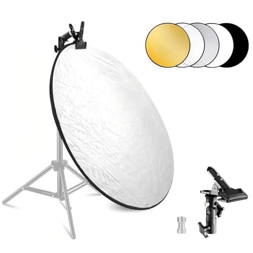 【新品】Selens 撮影用 5-in-1 レフ板 クリップ付き 110cm 折りたたみ式 丸レフ板 スタジオレフ板 反射板 金/銀/白/黒/半透明 収納ポーチ付き 補光 スタジオ撮影/写真/人物撮影に適用 7669e90f