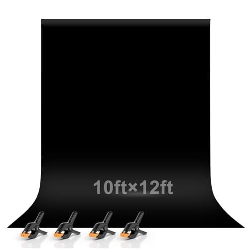 【新品】EMART 背景布 黒 布 黒い布 300cmx360cm 綿 コツトン生地 撮影 背景 暗幕 スクリーン 背景紙 プロ ホール対応 写真撮影 スタジオ背景 スクリーンシート 背景シート 背景スタンド 無反射 折りたたみ バックペーパ f3c88ee0